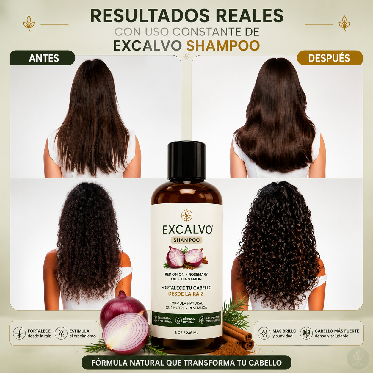 Frena la Caída y recupera tu cabello con Excalvo.