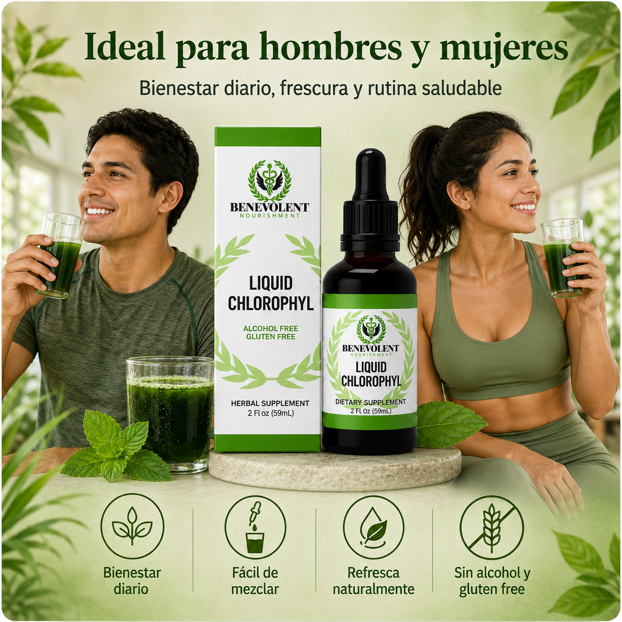 🌿 CLOROFILA LÍQUIDA - Desinflama tu cuerpo y elimina el mal aliento naturalmente desde la primera semana
