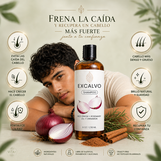 Frena la Caída y recupera tu cabello con Excalvo.