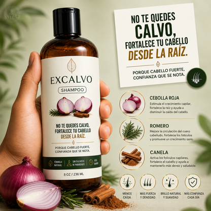 Frena la Caída y recupera tu cabello con Excalvo.