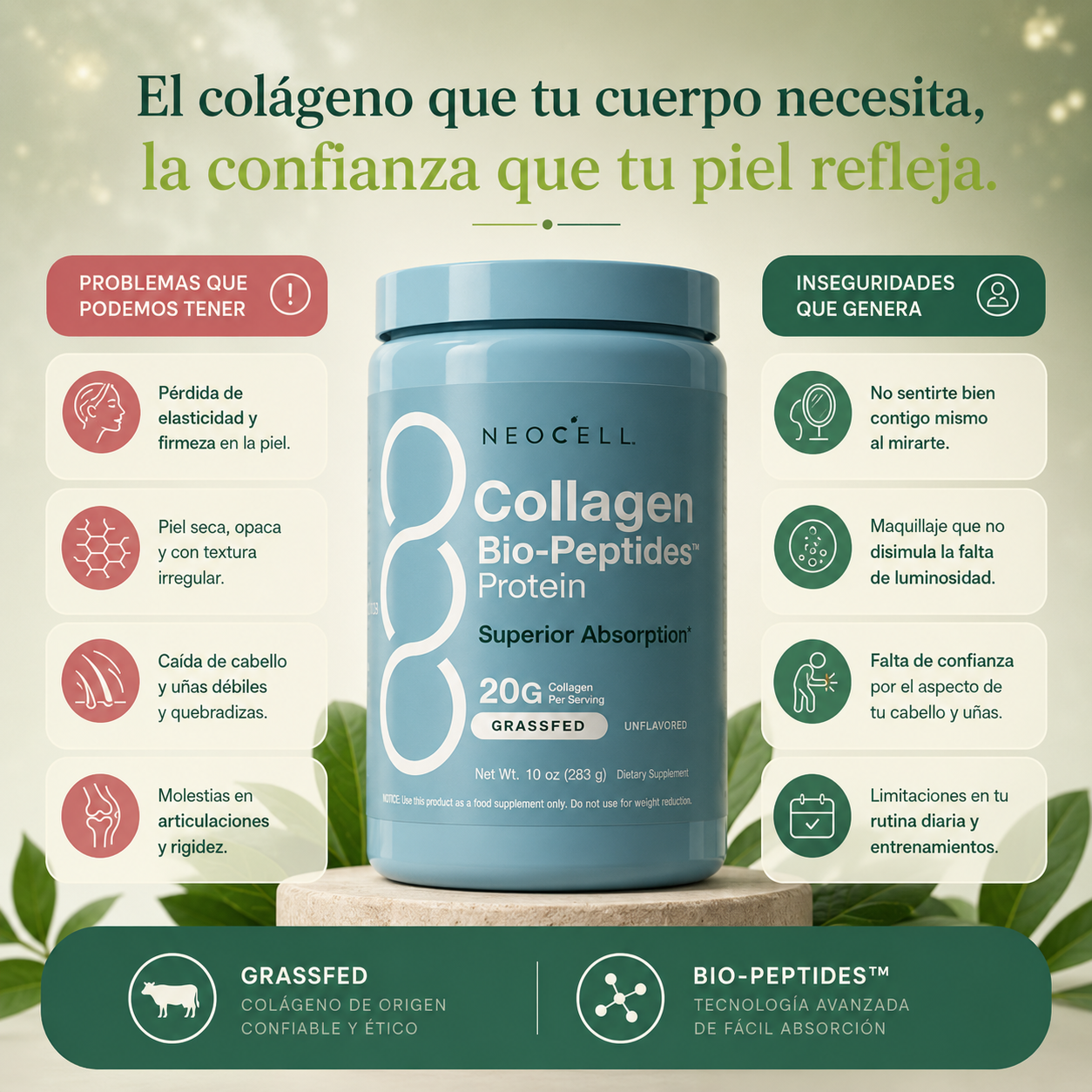 Colágeno premium para una piel firme, luminosa y sin señales de cansancio